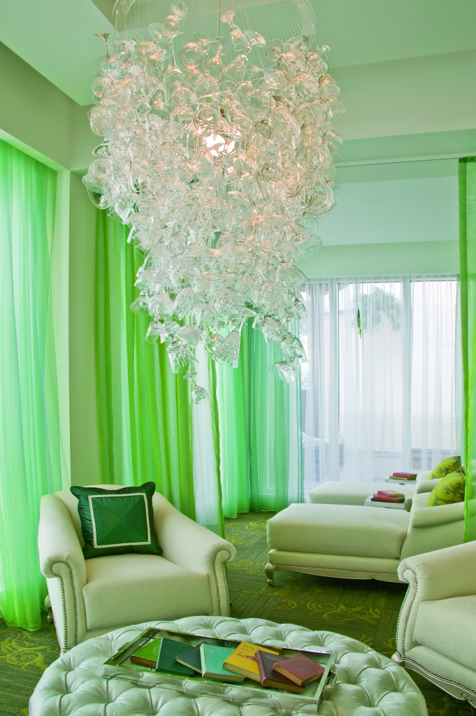 eau zone chair & chandelier