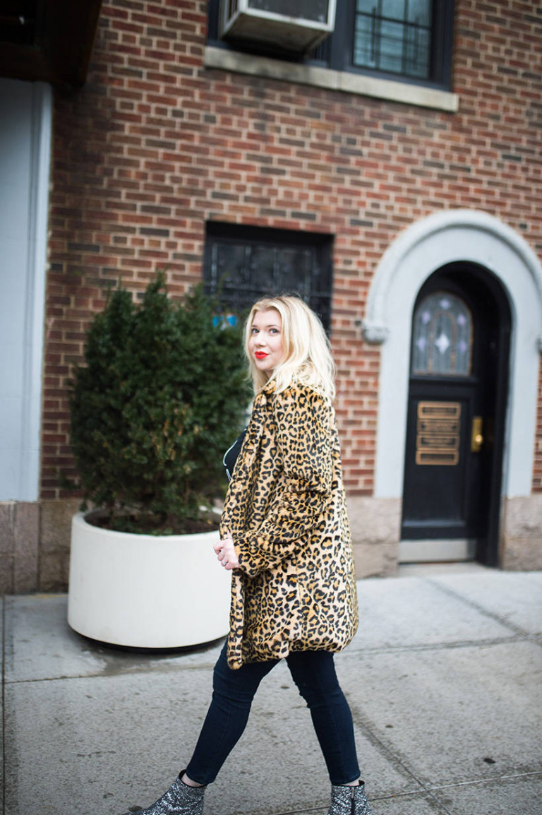 Be Your Own Kind of Beautiful: Statement Tee + Leopard Coat + Glitter Boots